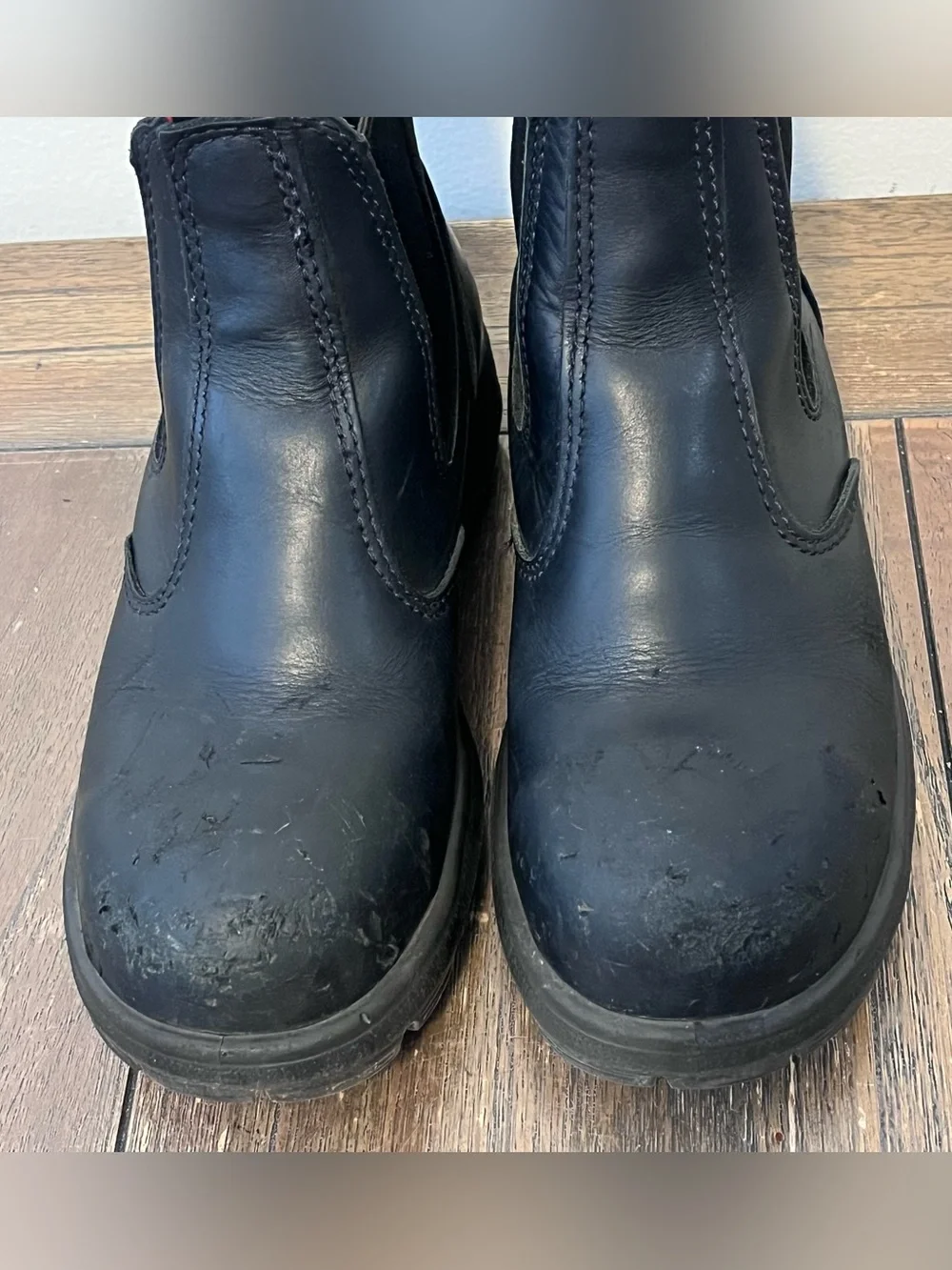 Redback Black Leather Chelsea Work Boots Safety Toe Mens size 5